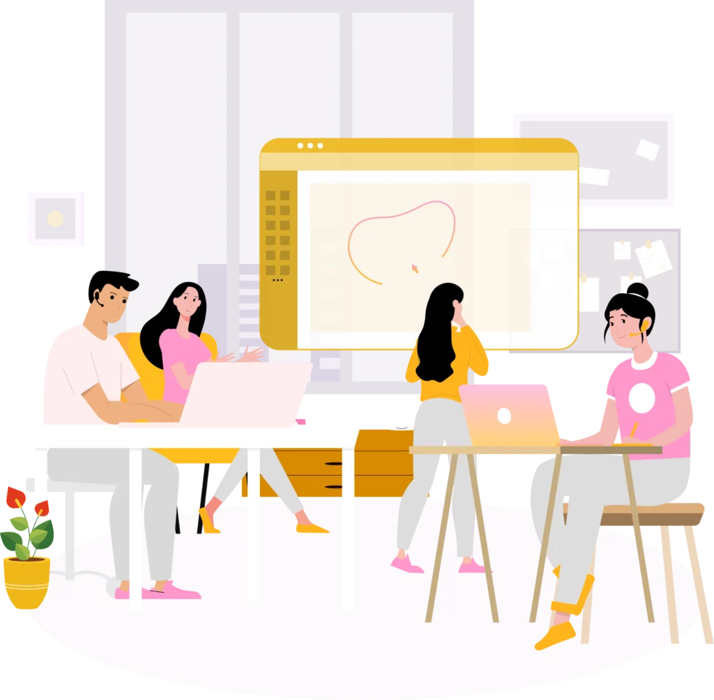 Et kreativt team arbejder med design